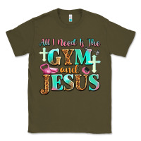 Army Green all i need is the gym and jesus Classic Tee - JahusDesignShop