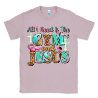 Lilac all i need is the gym and jesus Classic Tee - JahusDesignShop