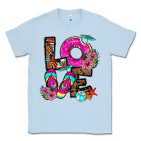 Dusty Blue Love Summer Classic Tee - CowhideDigitalArt