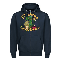 Navy Cactus Christmas Zipper Hoodie - Bettercallsaul