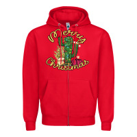 Red Cactus Christmas Zipper Hoodie - Bettercallsaul