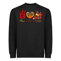 Black peace love firefighter Heavyweight Sweatshirt - NancyCooperArtShop