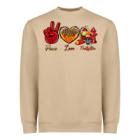 Mushroom peace love firefighter Heavyweight Sweatshirt - NancyCooperArtShop