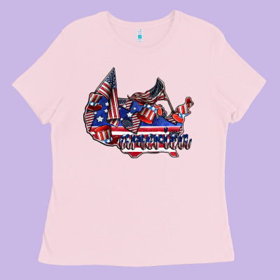 America Ladies Tee Designed By Cowhidedigitalart