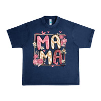 Navy floral mama Urban Heavy Tee - MaliasSmallBusiness
