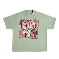 Oil Green floral mama Urban Heavy Tee - MaliasSmallBusiness