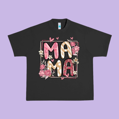 Floral Mama Urban Heavy Tee Designed By Maliassmallbusiness