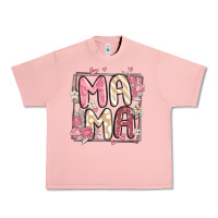 Salmon floral mama Urban Heavy Tee - MaliasSmallBusiness