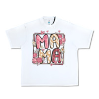 White floral mama Urban Heavy Tee - MaliasSmallBusiness