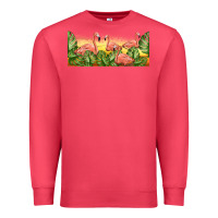 Cardinal flamingos with sunset Premium Sweatshirt - TumblerDesignByShophia