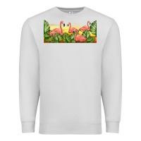 Dove Grey flamingos with sunset Premium Sweatshirt - TumblerDesignByShophia