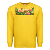 Lemon flamingos with sunset Premium Sweatshirt - TumblerDesignByShophia