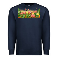 Navy flamingos with sunset Premium Sweatshirt - TumblerDesignByShophia