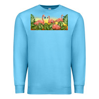 Ocean Blue flamingos with sunset Premium Sweatshirt - TumblerDesignByShophia
