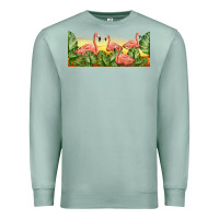 Seafoam flamingos with sunset Premium Sweatshirt - TumblerDesignByShophia