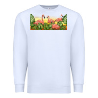 White flamingos with sunset Premium Sweatshirt - TumblerDesignByShophia