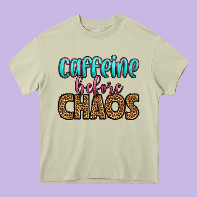 Caffeine Before Chaos Heavy Core Tee Designed By Hra Design Shop