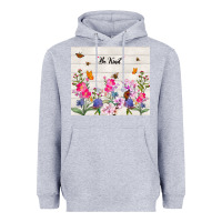 Heather Grey be kind wildflower Heavyweight Hoodie - TumblerDesignByShophia