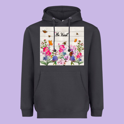 Be Kind Wildflower Heavyweight Hoodie Designed By Tumblerdesignbyshophia