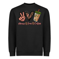 Black peace love coffee Heavyweight Sweatshirt - NancyCooperArtShop