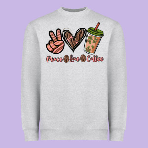 Peace Love Coffee Heavyweight Sweatshirt Designed By Nancycooperartshop