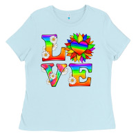 Baby Blue love and sunflower Ladies Tee - HRA Design Shop
