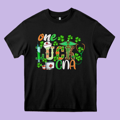 St.patricks One Lucky Cna  Nurse Heavy Core Tee Designed By Barkaloodesign
