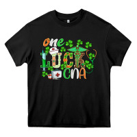 Black st.patricks one lucky cna  nurse Heavy Core Tee - BarkalooDesign