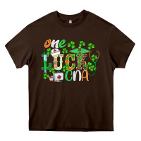 Chocolate Brown st.patricks one lucky cna  nurse Heavy Core Tee - BarkalooDesign