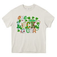 Cream st.patricks one lucky cna  nurse Heavy Core Tee - BarkalooDesign