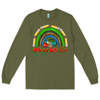 Army Green teacher life Long Sleeve Tee - NancyCooperArtShop