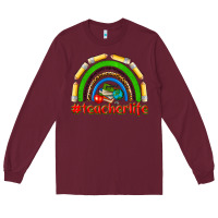 Burgundy teacher life Long Sleeve Tee - NancyCooperArtShop
