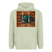 Matcha woodgrain motorcycle Heavyweight Hoodie - TumblerDesignByShophia