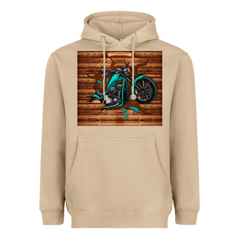 Woodgrain Motorcycle Heavyweight Hoodie by TumblerDesignByShophia | Teevron