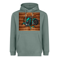 Sage woodgrain motorcycle Heavyweight Hoodie - TumblerDesignByShophia