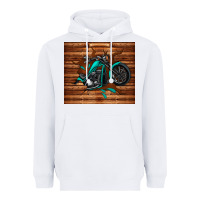 White woodgrain motorcycle Heavyweight Hoodie - TumblerDesignByShophia