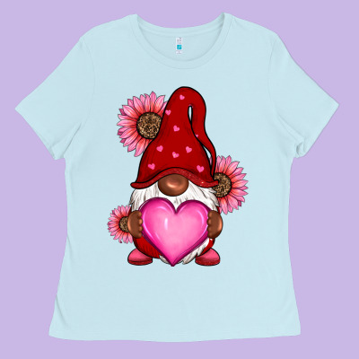 Valentine's Day Afro Gnome Ladies Tee Designed By Ranaportraitstore