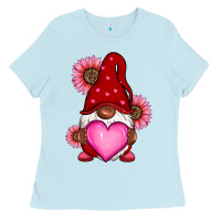 Baby Blue Valentine's Day afro gnome Ladies Tee - RanaPortraitStore