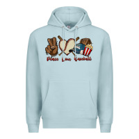 Blue Mist Peace love Baseball Premium Hoodie - HowdyJamesFarm