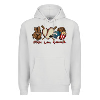 Dove Grey Peace love Baseball Premium Hoodie - HowdyJamesFarm