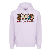 Lilac Peace love Baseball Premium Hoodie - HowdyJamesFarm