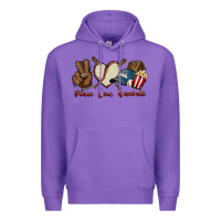 Purple Peace love Baseball Premium Hoodie - HowdyJamesFarm