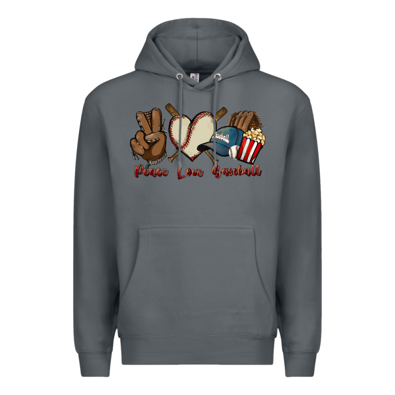 Peace Love Baseball Premium Hoodie by HowdyJamesFarm | Teevron