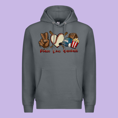 Peace Love Baseball Premium Hoodie Designed By Howdyjamesfarm