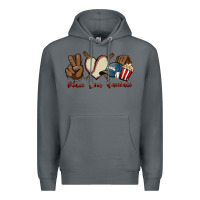 Rock Peace love Baseball Premium Hoodie - HowdyJamesFarm