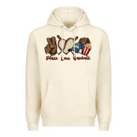 Sandshell Peace love Baseball Premium Hoodie - HowdyJamesFarm