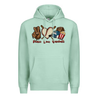 Seafoam Peace love Baseball Premium Hoodie - HowdyJamesFarm