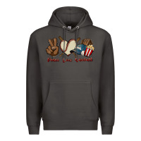 Smoke Peace love Baseball Premium Hoodie - HowdyJamesFarm