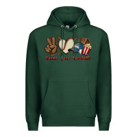 Sports Green Peace love Baseball Premium Hoodie - HowdyJamesFarm