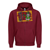 Burgundy Christmas Ho Ho Ho Zipper Hoodie - Bettercallsaul